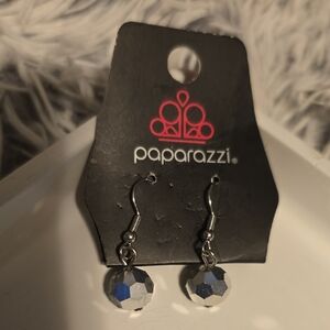 Paparazzi Silver Faceted Earrings